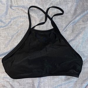 black bikini top high neck